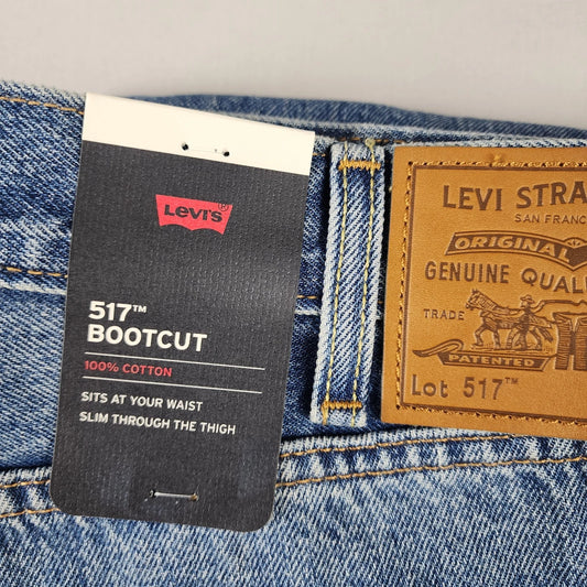 Levi's 517 Jeans Mens Bootcut Blue Denim Non-Stretch Zip Fly