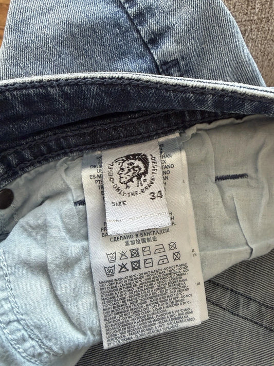 Diesel Thommer Jeans Mens Slim Skinny Stretch Denim Distressed Zip Fly