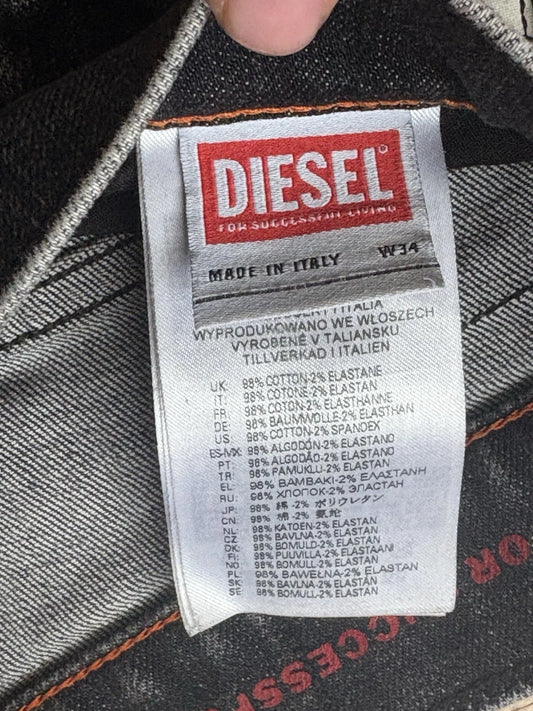 Diesel Viker Men's Jeans Gray, Button Fly, Faded, Straight