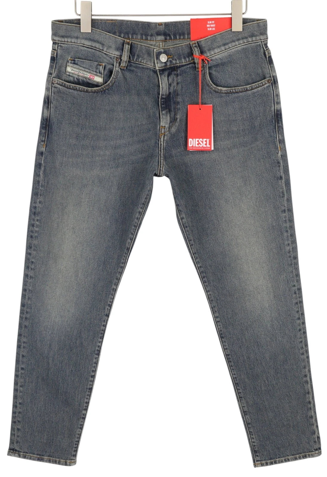 DIESEL D-Strukt Men's Jeans Slim Fit Blue Washed Zip