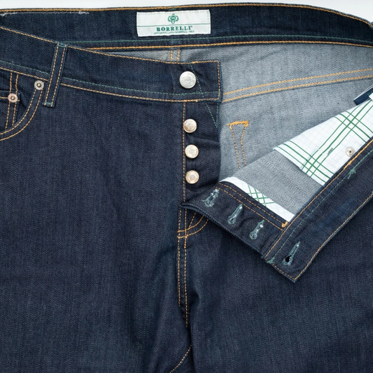 LUIGI BORRELLI Blue Jeans Cotton Regular Dark Wash Fit Denim Collection