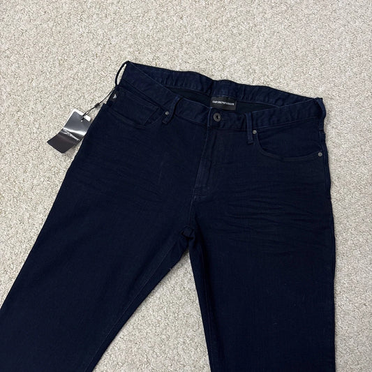 Armani Jeans J06 Slim Straight Fit Mens Blue Denim Zip Fly BNWT
