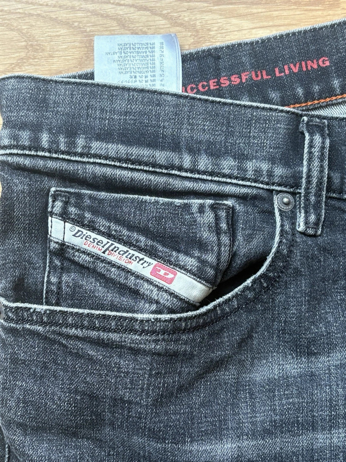 Diesel Viker Men's Jeans Gray, Button Fly, Faded, Straight