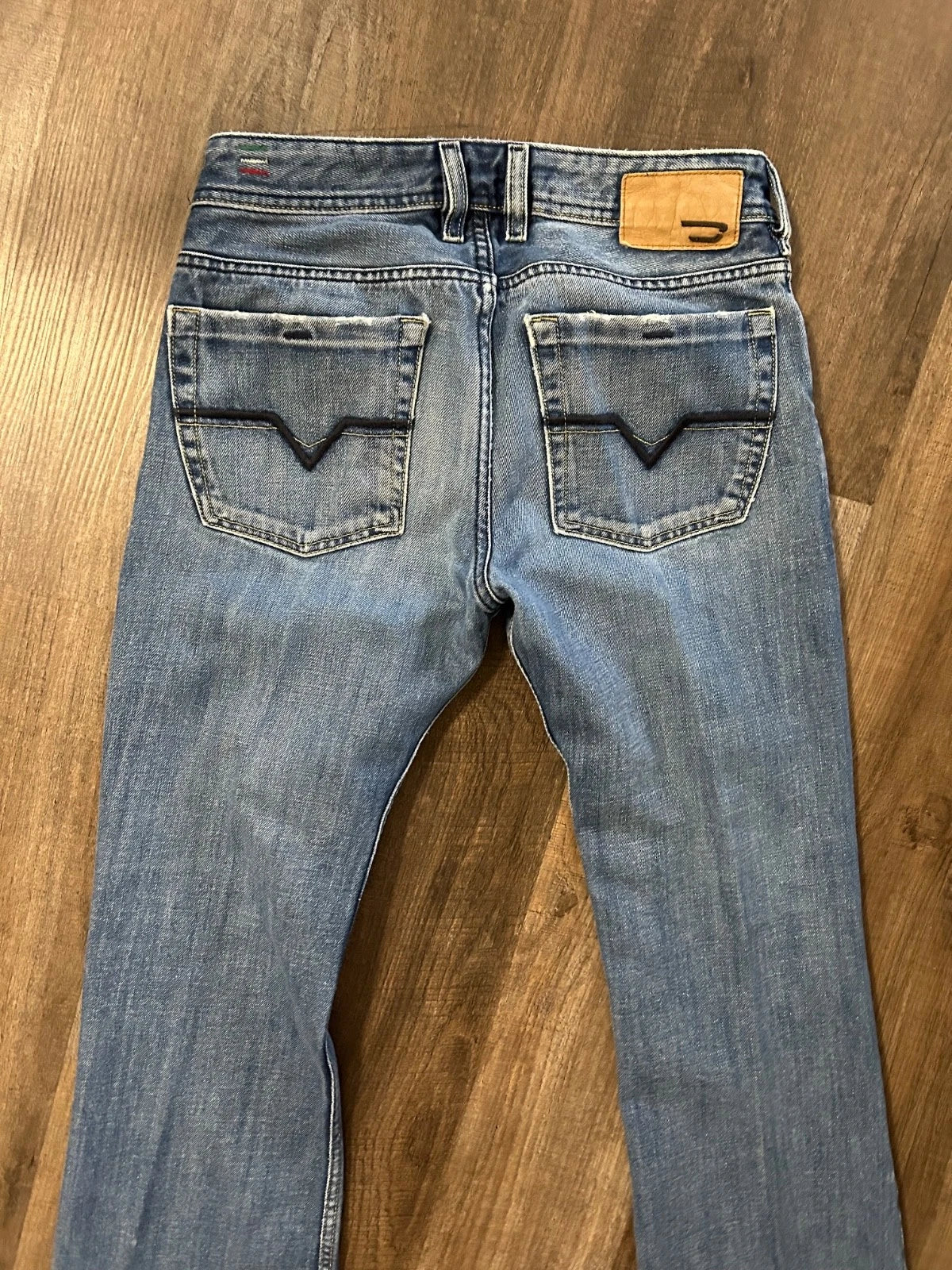 Diesel Zathan wash authentic distressed bootcut jeans