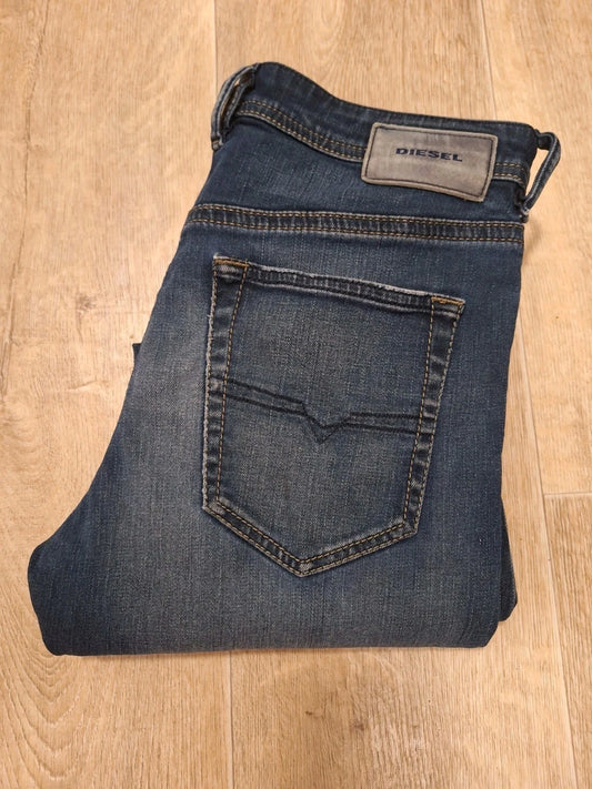 DIESEL BUSTER JEANS MEN BLUE REGULAR SLIM CUT DENIM VINTAGE