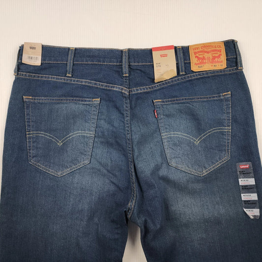 Levi's 514 Jeans Mens Straight Fit Blue Denim Stretch Zip Fly