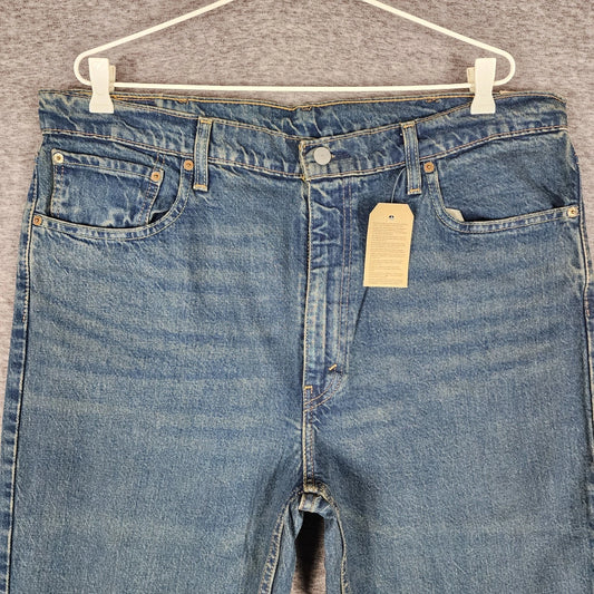 Levi's 516 Jeans Mens Straight Fit Blue Denim Stretch Zip Fly