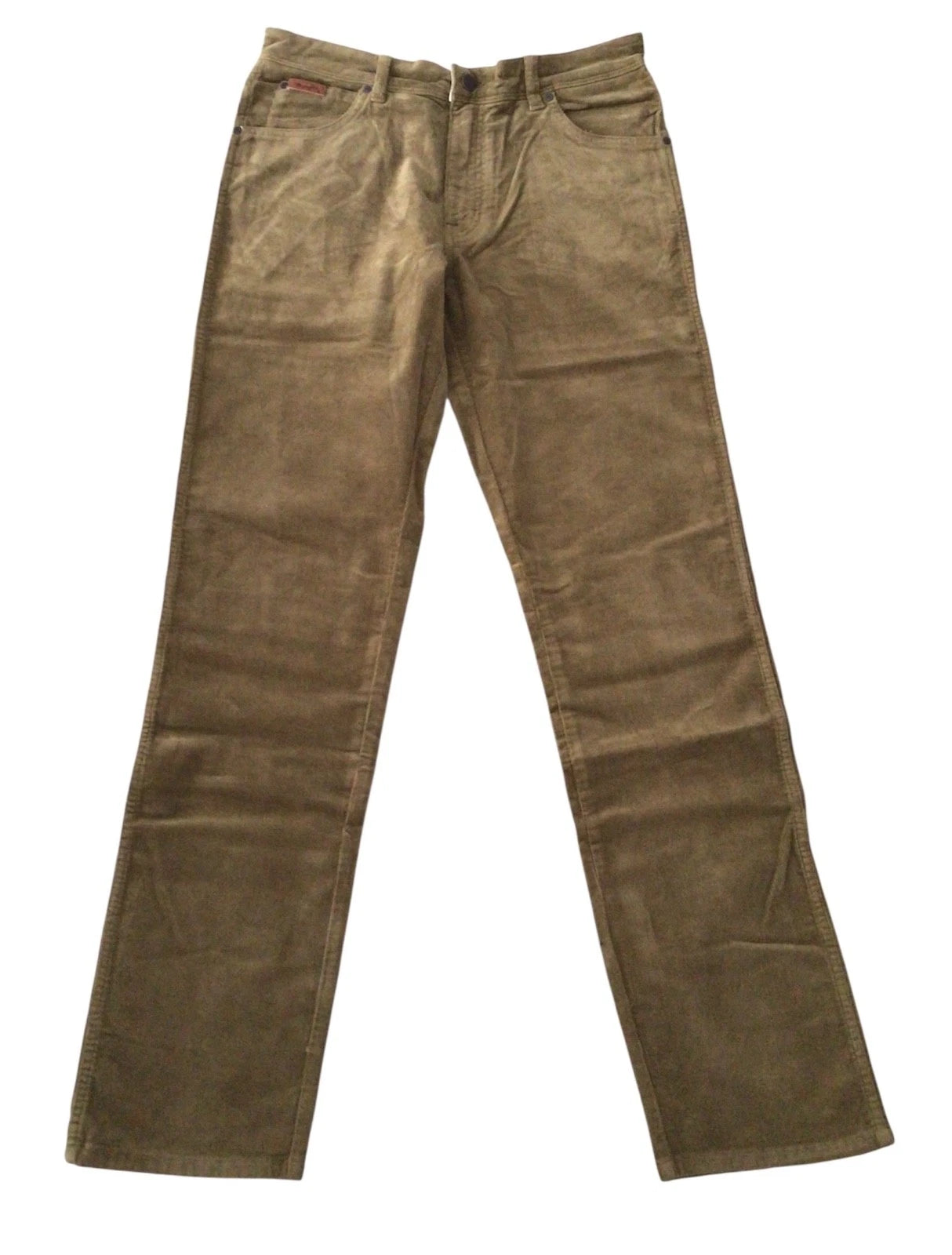 MENS WRANGLER TEXAS REGULAR FIT CORD PANTS / CORDUROY JEANS ZIP FLY - KANGAROO