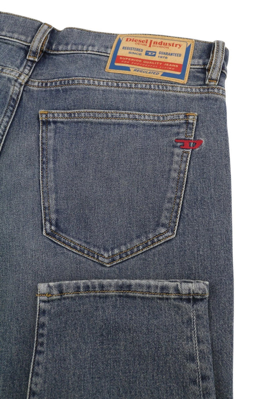 DIESEL D-Strukt Men's Jeans Slim Fit Blue Washed Zip