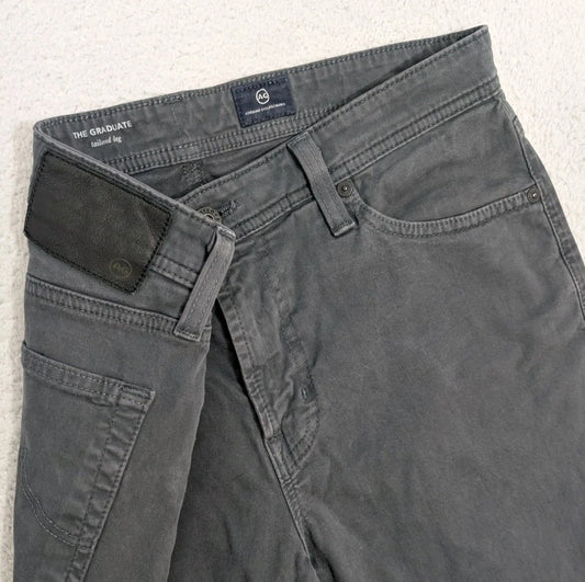 AG Adriano Goldschmied - Graduate - Tailored Leg Dark Wash Gray stretchy