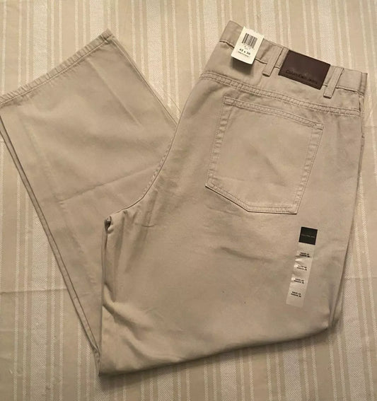 Calvin Klein Jeans Easy Fit Jeans Men’s New Oyster Tapered Leg Cotton
