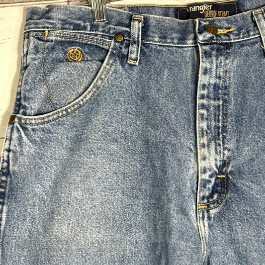 Wrangler George Strait Jeans Mens Blue Denim Western Cowboy