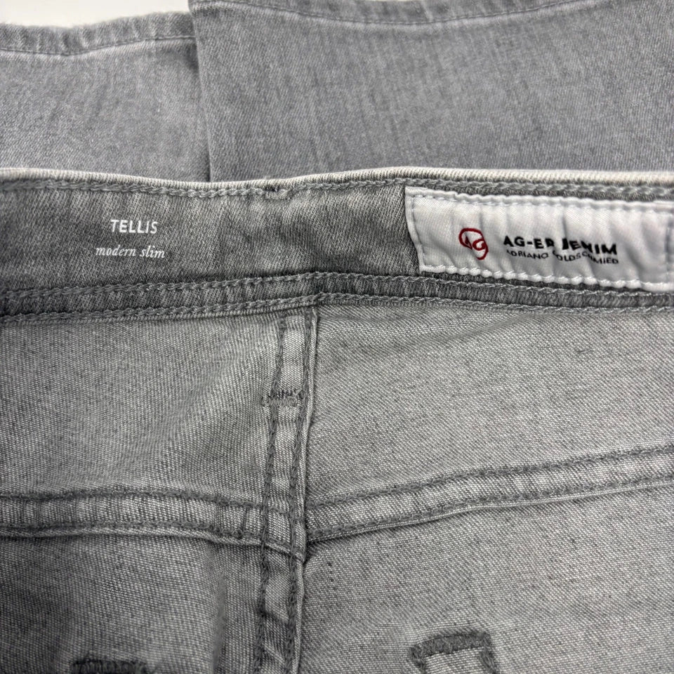 AG Adriano Goldschmied "Tellis" Modern Slim Gray 5 Pocket Jeans