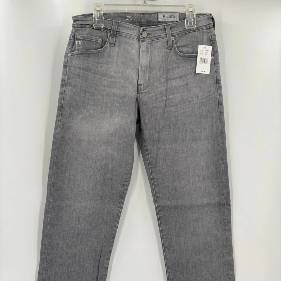 AG Adriano Goldschmied "Tellis" Modern Slim Gray 5 Pocket Jeans