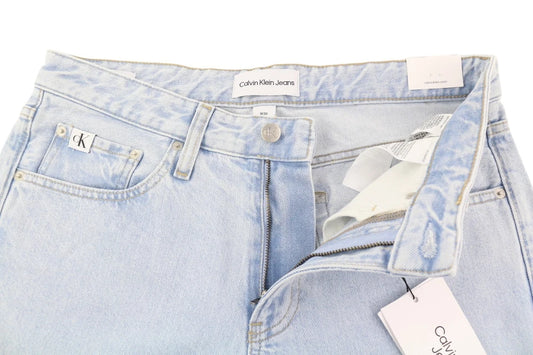 CALVIN KLEIN Straight Men Jeans Light Blue Washed Zip Fly Denim