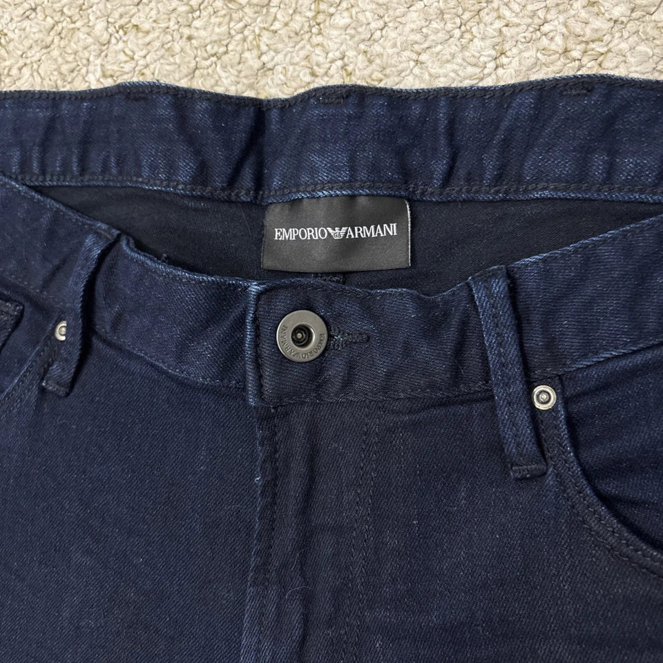 Armani Jeans J06 Slim Straight Fit Mens Blue Denim Zip Fly BNWT